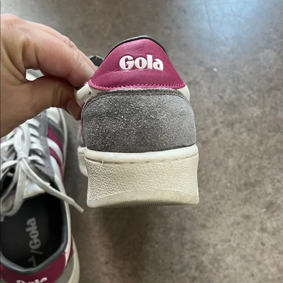 Gola grand slam pure leather Sneakers white ash hot fuchsia - Picture 6 of 12